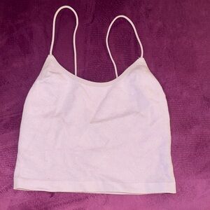 SWS Essentials Light Purple Lavendar Ribbed Spaghetti Strap Crop Top Cami Tank S